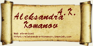 Aleksandra Komanov vizit kartica